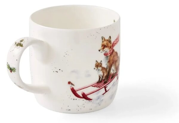 Porcelánový hrnek Lišky na saních 310 ml