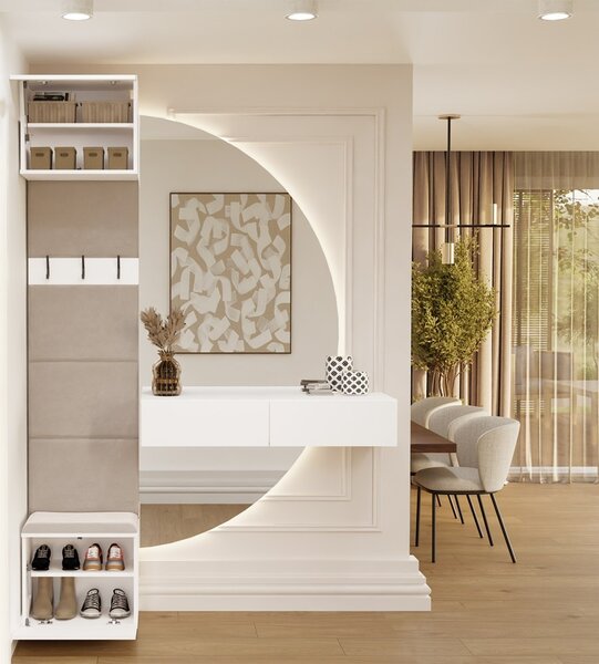 TP Living Předsíňová stěna HAGA 1W 50 cm bílá/kašmír