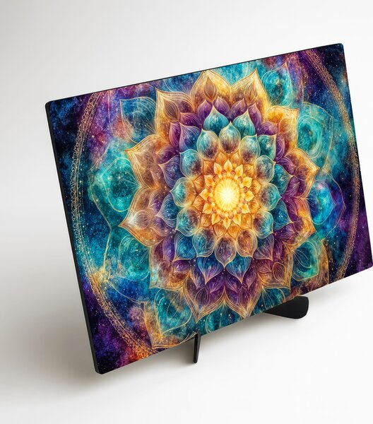 DUBLEZ | Dřevěný obraz - Mandala Galaxie | UV tisk, Premium
