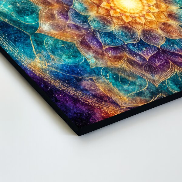 DUBLEZ | Dřevěný obraz - Mandala Galaxie | UV tisk, Premium