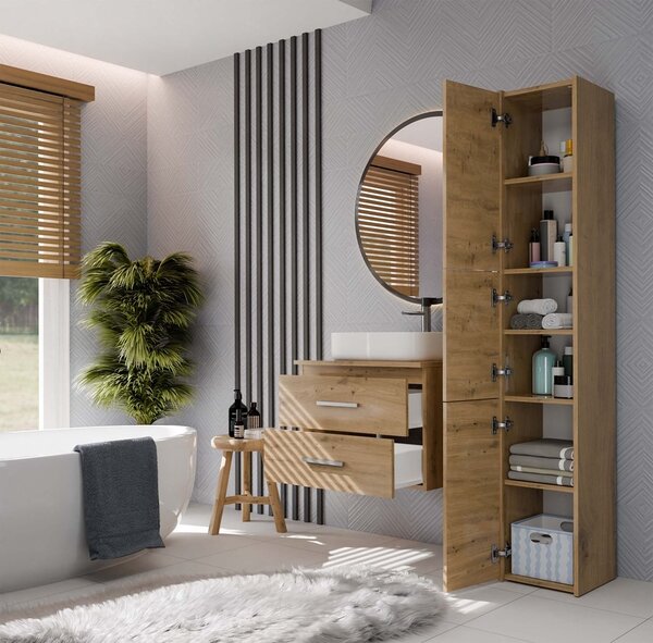 TP Living Závěsná skříňka pod umyvadlo s deskou Nel 2S 60 cm dub Artisan