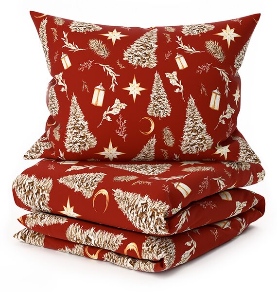 Povlečení z mikrovlákna GOLD CHRISTMAS červené Rozměr povlečení: 70 x 90 cm | 140 x 220 cm