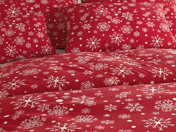 Povlečení z mikrovlákna SNOWFALL červené Rozměr povlečení: 70 x 90 cm | 140 x 200 cm