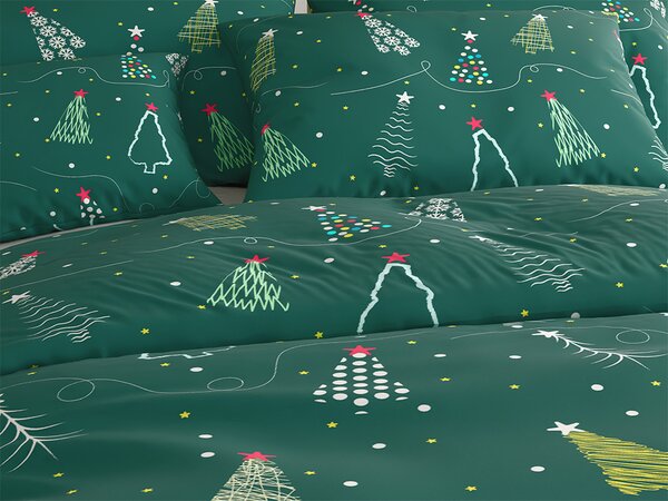 Povlečení z mikrovlákna CHRISTMAS DRIFT zelené Rozměr povlečení: 2 ks 70 x 90 cm | 200 x 220 cm