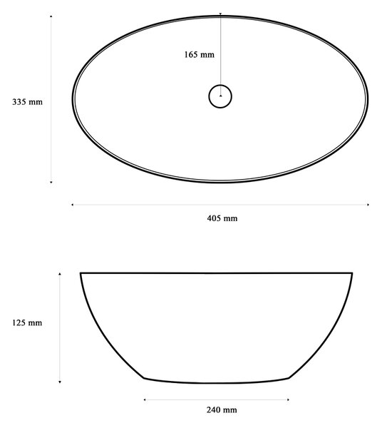 Gamma Emi, umyvadlo na desku 405x335x140 mm, bílá lesklá, GMA-UC-EMI