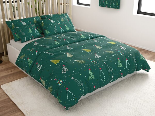 Povlečení z mikrovlákna CHRISTMAS DRIFT zelené Rozměr povlečení: 2 ks 70 x 90 cm | 200 x 220 cm