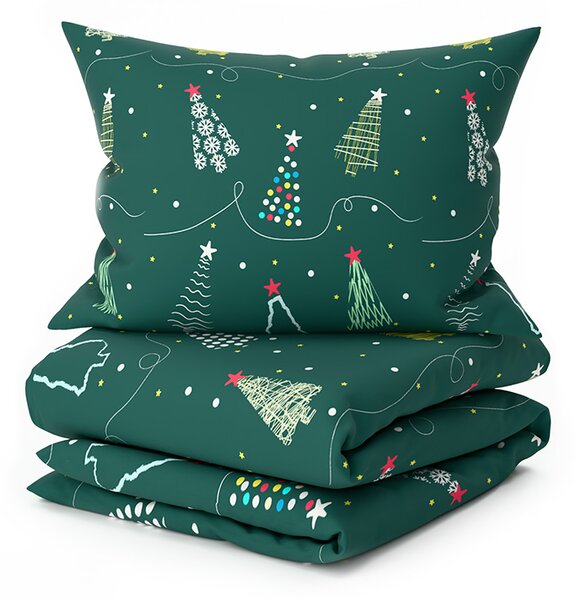 Povlečení z mikrovlákna CHRISTMAS DRIFT zelené Rozměr povlečení: 2 ks 70 x 90 cm | 200 x 220 cm