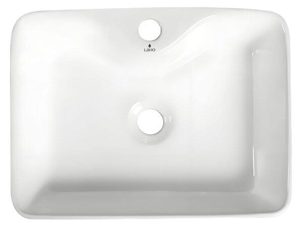 Ak furniture Keramické umyvadlo na desku Aura 47 cm lesklé bílé