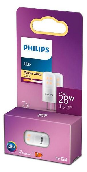 SADA 2x LED Žárovka Philips G4/2,7W/12V 2700K
