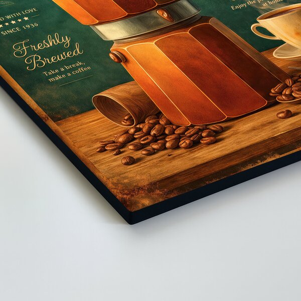 DUBLEZ | Retro obraz - Moka Coffee Time | UV tisk, Premium