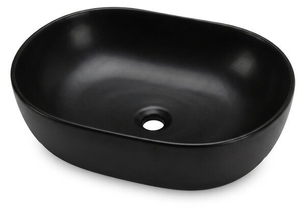 Ak furniture Keramické umyvadlo na desku ELIPSE 49 cm matné černé