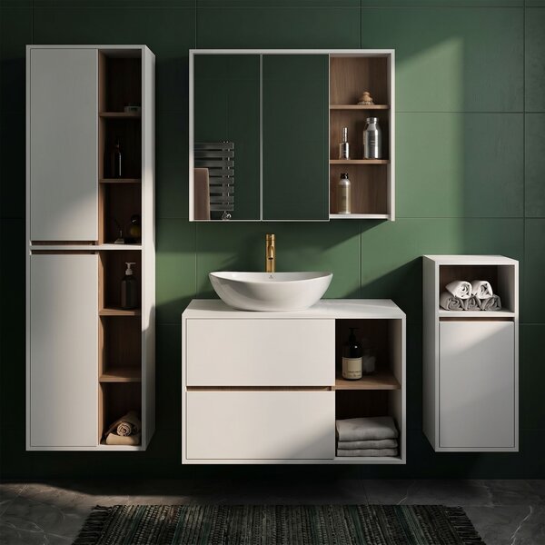 Ak furniture Keramické umyvadlo na desku OVALIS 41 cm lesklé bílé