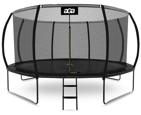 Trampolína Aga 430 cm Černá + ochranná síť + žebřík