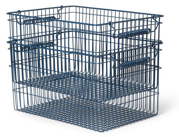 Ferm Living Úložný koš Cala Stackable Baskets 2ks, dark blue