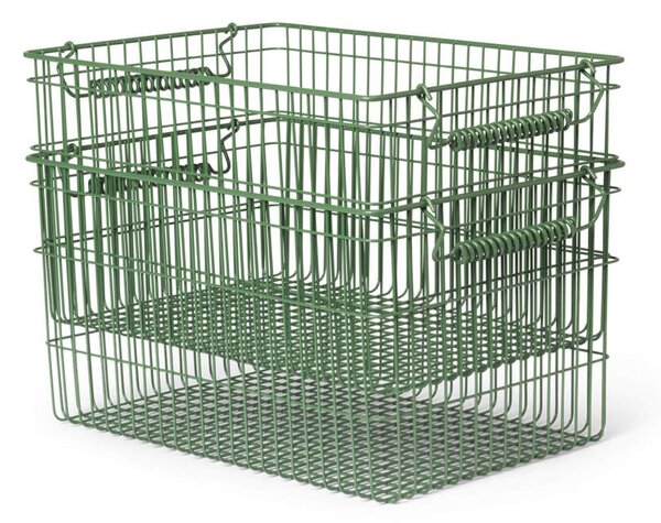 Ferm Living Úložný koš Cala Stackable Baskets set 2ks, verdant green