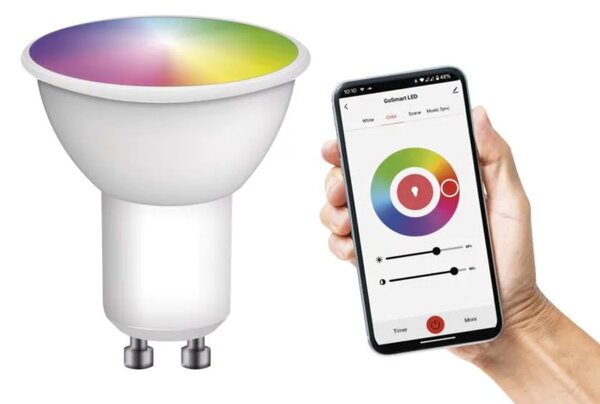 Smart LED žárovka stmívatelná GOSMART ZQW832R GU10, 4,8W, vícebarevná + RGB