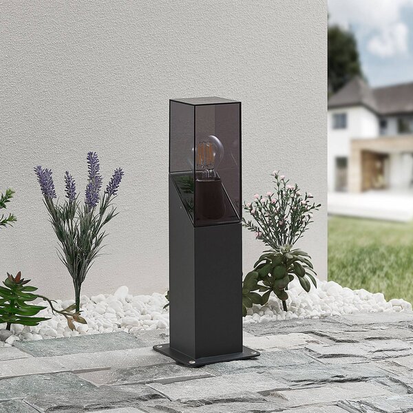 Lucande Podstavné svítidlo Fiola, 40 cm, antracit, IP54, stmívatelný, Černá, Hliník, Moderní