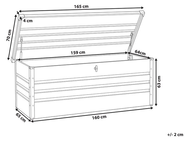 Úložný box CEBROSA 165 cm 70 cm Kov Tmavě zelená