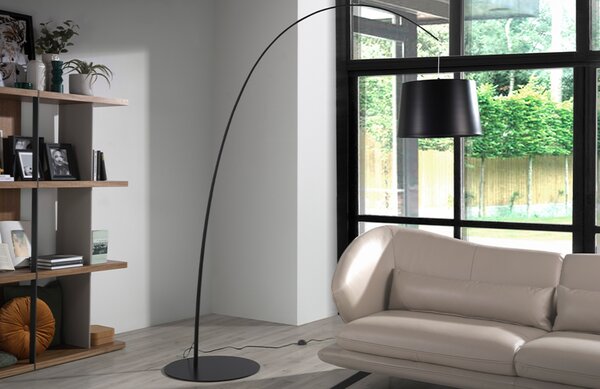 -25 % Dny MOMENTI– Černá kovová stojací lampa Angel Cerdá No. 8064, 214 cm