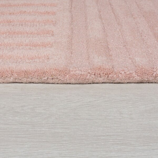 Růžový vlněný koberec Flair Rugs Zen Garden, 120 x 170 cm