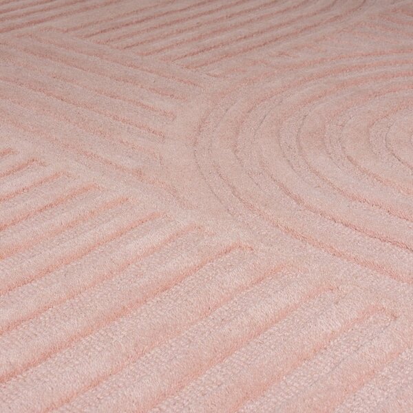 Růžový vlněný koberec Flair Rugs Zen Garden, 120 x 170 cm