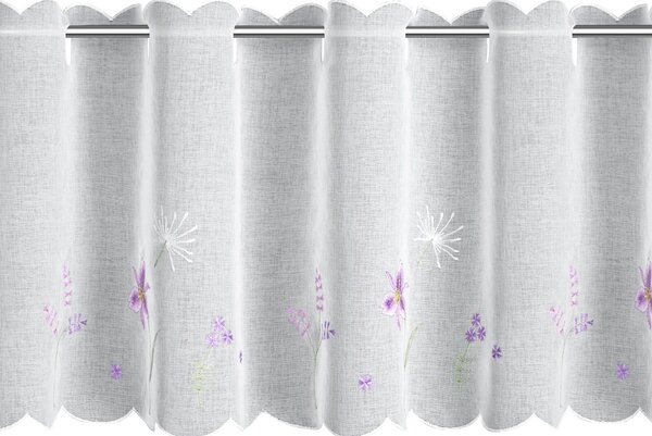 KRÁTKÁ ZÁCLONA NA POUTKÁCH INESA 150X40 CM KVĚTY