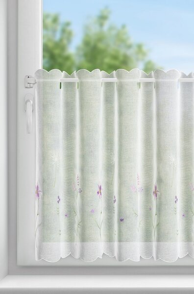 KRÁTKÁ ZÁCLONA NA POUTKÁCH INESA 150X70 CM KVĚTY