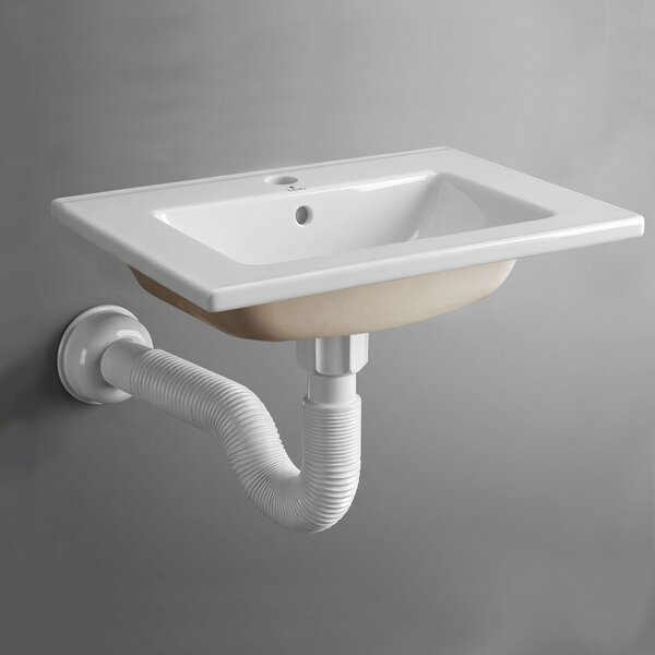 Ak furniture Zápustné keramické umyvadlo Nordis 61 cm lesklé bílé