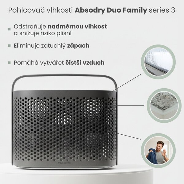 Everbrand Sweden Everbrand pohlcovač vlhkosti Absodry Duo Family Bag 12-series, do 120 m3, šedý