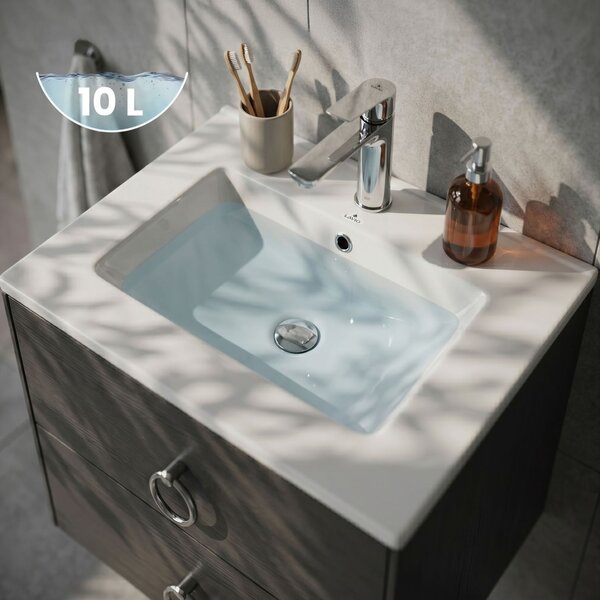 Ak furniture Zápustné keramické umyvadlo Nordis 61 cm lesklé bílé