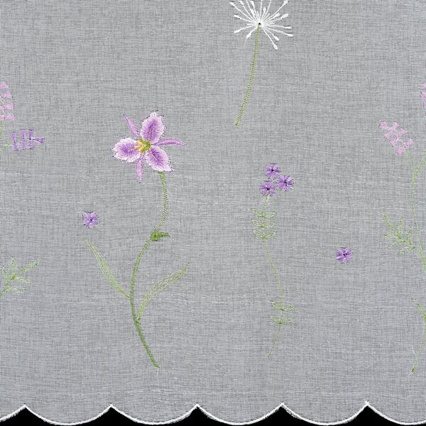 KRÁTKÁ ZÁCLONA NA POUTKÁCH INESA 150X70 CM KVĚTY