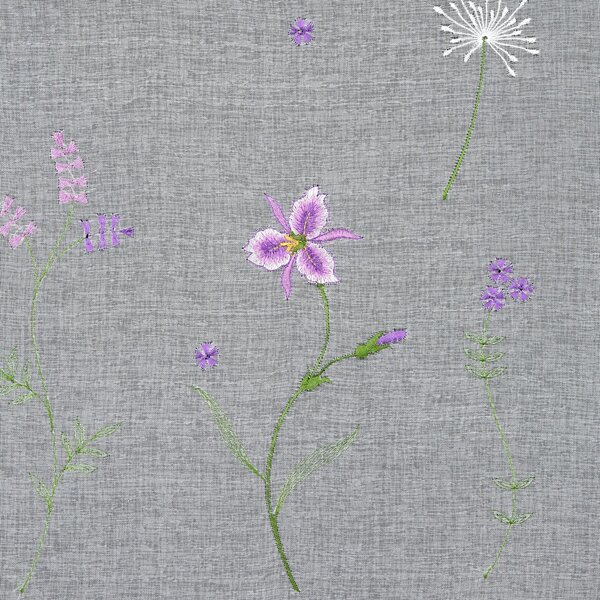 ZÁCLONA NA POUTKÁCH INESA 350X120 CM KVĚTY