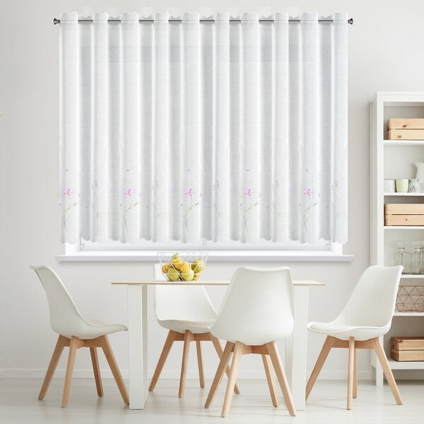 ZÁCLONA NA POUTKÁCH INESA 350X120 CM KVĚTY