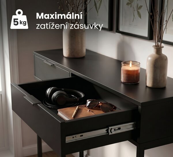 Ak furniture Konzolový stolek Elano 80 cm černý