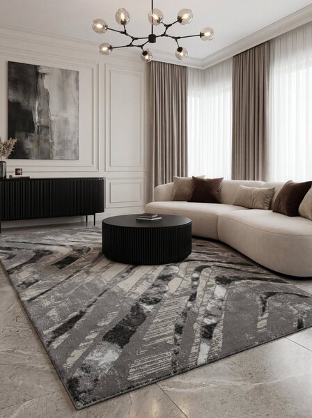 Koberec Monaco4, 200x290 cm, krémový/šedý