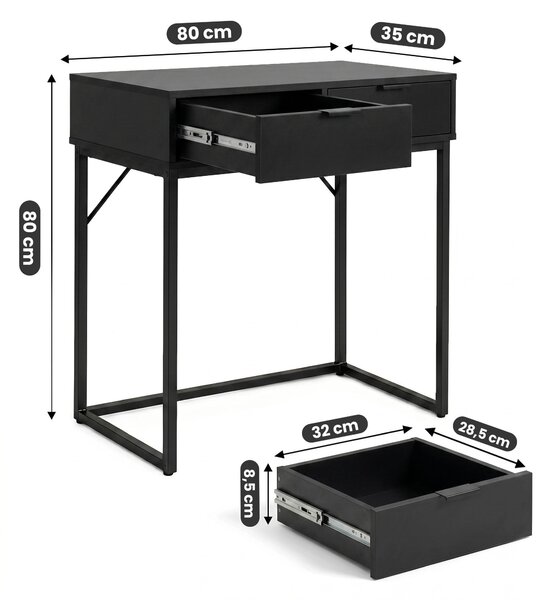 Ak furniture Konzolový stolek Elano 80 cm černý