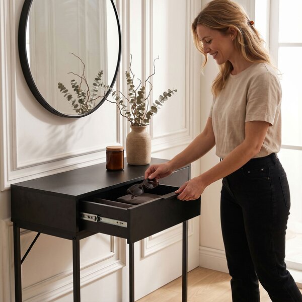 Ak furniture Konzolový stolek Elano 80 cm černý