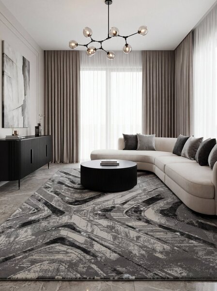 Koberec Monaco4, 200x290 cm, krémový/šedý