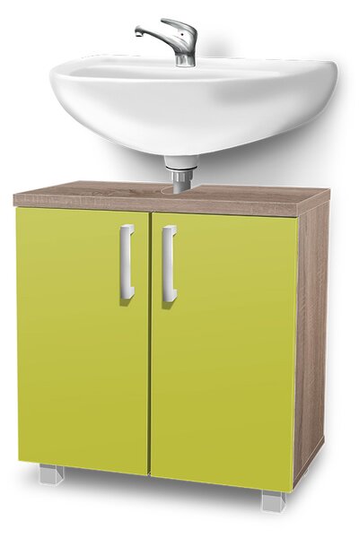 Koupelnová skříňka pod umyvadlo K7 barva skříňky: dub sonoma tmavá, barva dvířek: lemon lesk