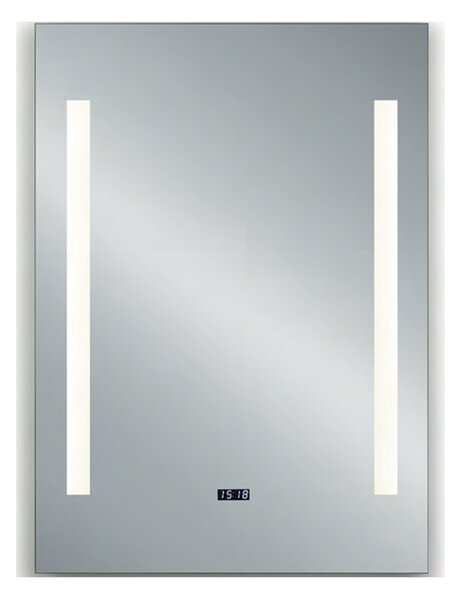 Trio 1790100 Ilona, zrcadlo s osvětlením a hodinami LED 15W, 3000/4000K, IP20, rozměr 50x70cm, vypínač