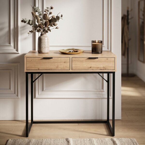 Ak furniture Konzolový stolek Elano 80 cm černý/Dub Artisan