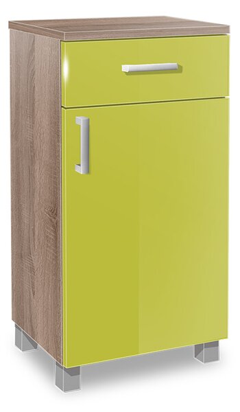 Koupelnová skříňka K25 barva skříňky: dub sonoma tmavá, barva dvířek: lemon lesk