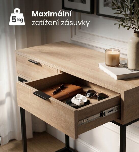 Ak furniture Konzolový stolek Elano 80 cm černý/Dub Sonoma