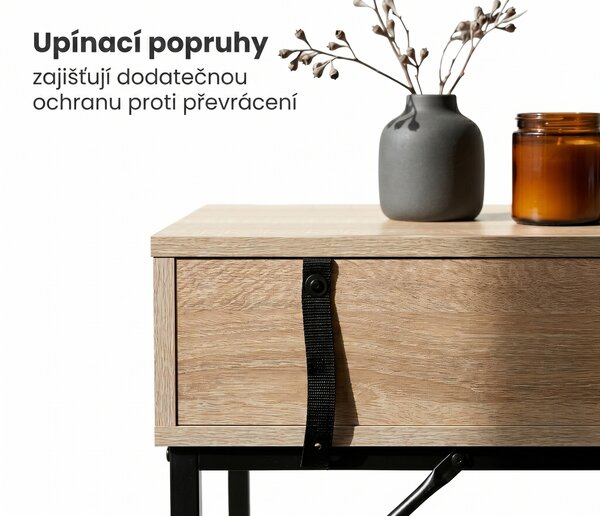Ak furniture Konzolový stolek Elano 80 cm černý/Dub Sonoma