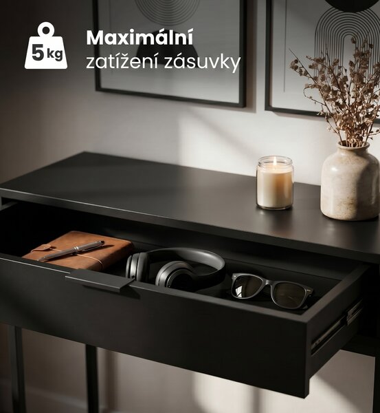 Ak furniture Konzolový stolek Modena 80 cm černý