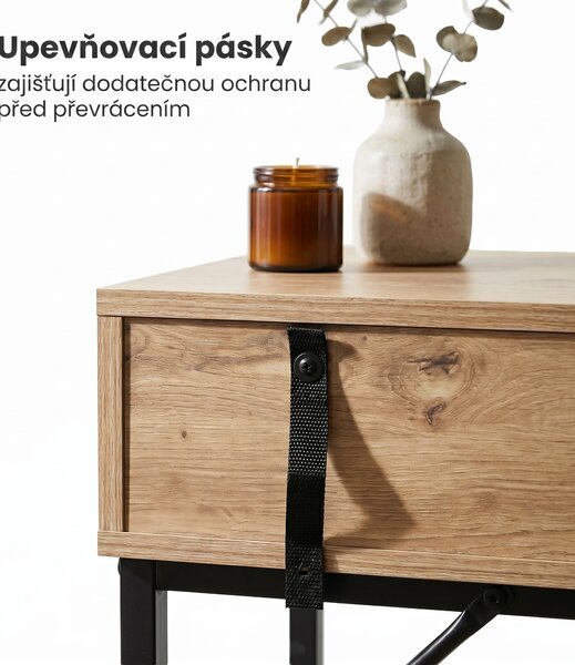 Ak furniture Konzolový stolek Modena 80 cm černý/dub Artisan