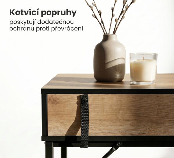 Ak furniture Konzolový stolek Modena 80 cm černý/dub Craft
