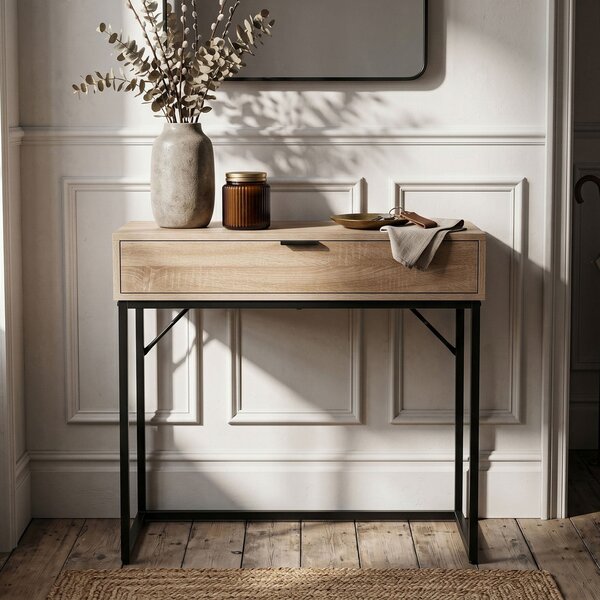 Ak furniture Konzolový stolek Modena 80 cm černý/dub Sonoma