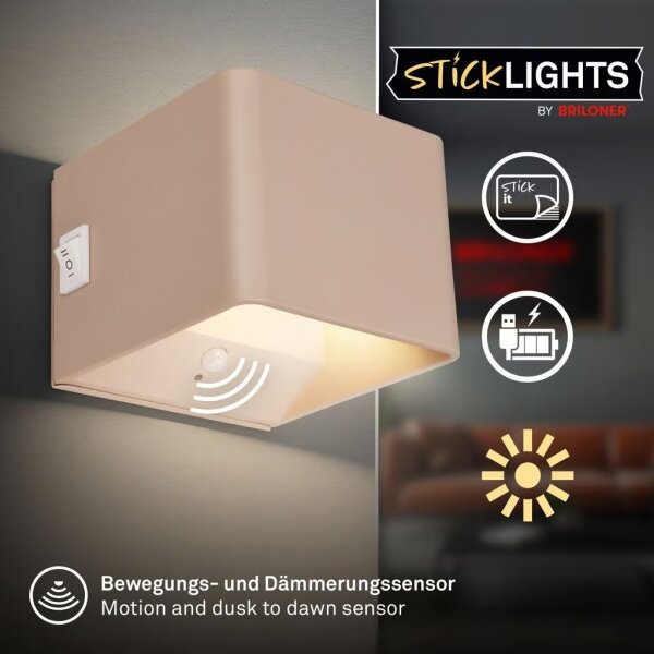 Briloner 3879011 - LED Nab nást svít se senz BORRA LED/1,5W/5V 3600 mAh béžová