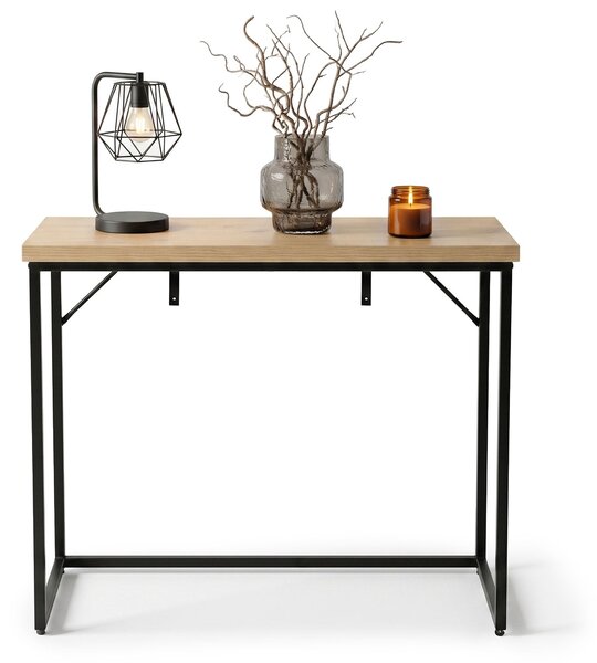 Ak furniture Konzolový stolek Origo 90 cm černý/dub Artisan